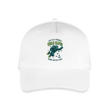 Not All Heroes Wear Capes Fins Diver Meer - Kinder Bio Basecap - Weiß - Vorne