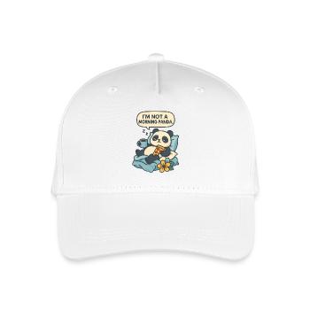 Entspannender Panda mit Getränk und Pizza - Kinder Bio Basecap - Weiß - Vorne