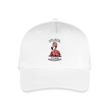Sarcastic flamingo with saying - Organic Kids’ Baseball Cap - white - Front