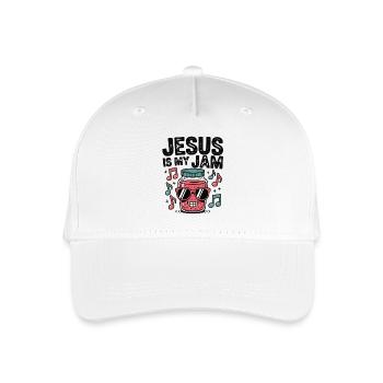 Jesus ist mein Jam - Glauben mit Groove - Kinder Bio Basecap - Weiß - Vorne