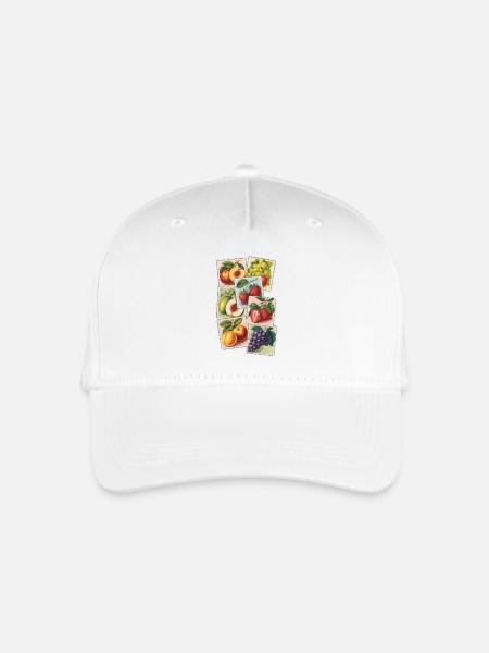 Vintage Obst Briefmarken - Kinder Bio Basecap - Weiß