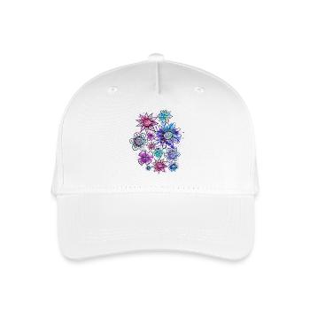 Blüten (Umriss, Flecken) - Kinder Bio Basecap - Weiß - Vorne