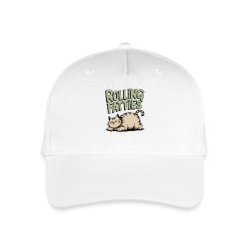 Rolling Fatties Katze Humor - Kinder Bio Basecap - Weiß - Vorne