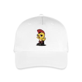 Punk-Küken mit Boots – Rebellisch & Süß - Kinder Bio Basecap - Weiß - Vorne