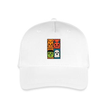 Colorful Halloween Faces – Funny Monster Art - Organic Kids’ Baseball Cap - white - Front