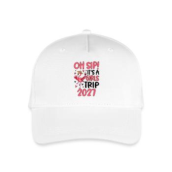 Flamant rose avec verre à vin Slogan 2027 - Casquette de baseball bio Enfant - blanc - Devant