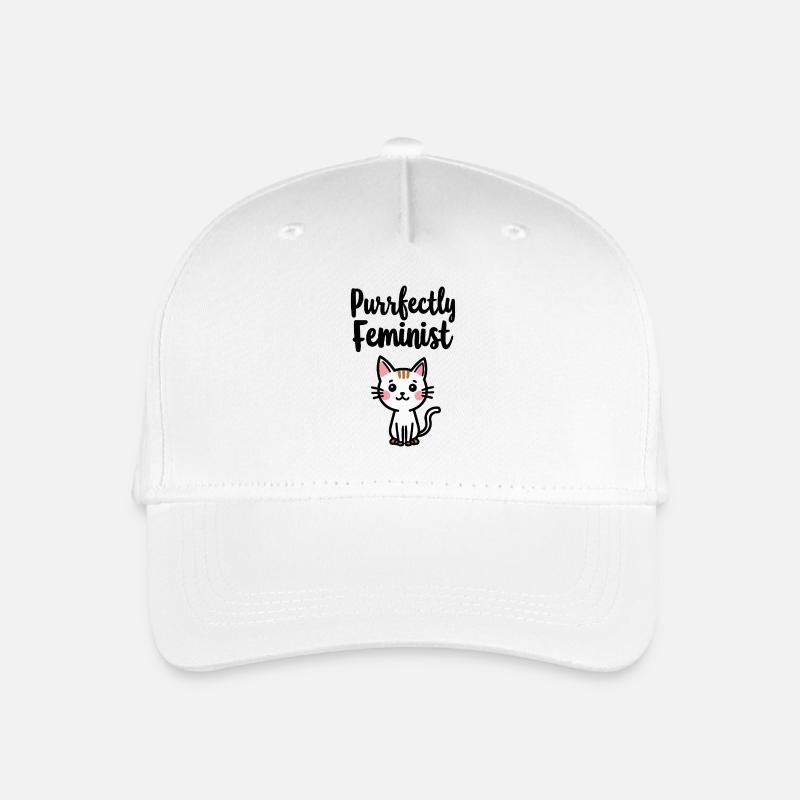 Purrfectly Feminist Katzen Spruch - Kinder Bio Basecap - Weiß