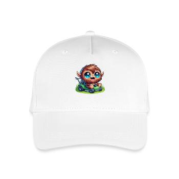 Cute Bigfoot Sasquatch Lawn Mower Horticulture - Organic Kids’ Baseball Cap - white - Front