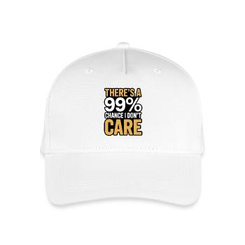 99% Chance das es mir egal ist Sarkasmus Spruch - Kinder Bio Basecap - Weiß - Vorne