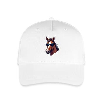 Cooles Pferd mit Sonnenbrille - Kinder Bio Basecap - Weiß - Vorne