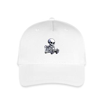 Funny Video Game Halloween Skeleton Gamer Costume - Organic Kids’ Baseball Cap - white - Front