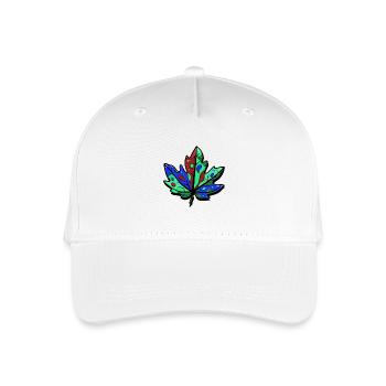 Blatt Herbst Bunt Ahorn - Kinder Bio Basecap - Weiß - Vorne