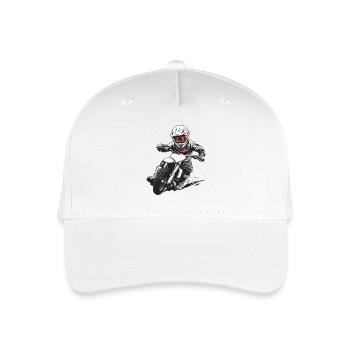 Adventurous motocross motorsport design - Organic Kids’ Baseball Cap - white - Front