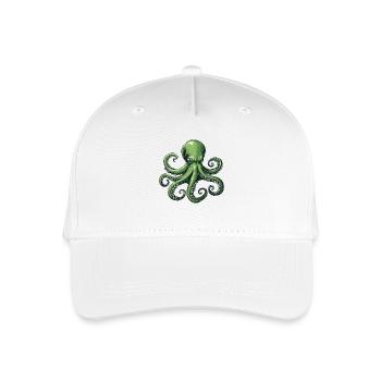 Unterwasser Kraken Illustration - Kinder Bio Basecap - Weiß - Vorne