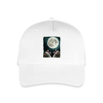 Moon and baboon night sky - Organic Kids’ Baseball Cap - white - Front