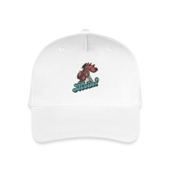 Hello! The rooster awakens the north - Organic Kids’ Baseball Cap - white - Front
