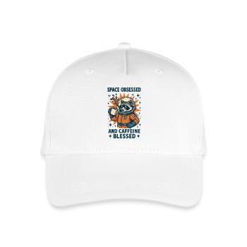 Space Obsessed And Caffeine Funny - Organic Kids’ Baseball Cap - white - Front