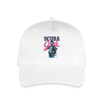 Scuba Girl Taucherin Design - Kinder Bio Basecap - Weiß - Vorne