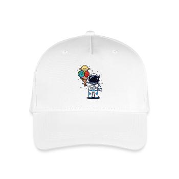 Astronaut Artwork Food Space Humor - Organic Kids’ Baseball Cap - white - Front