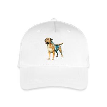 Rottweiler - Cooles Low Poly Logo - Kinder Bio Basecap - Weiß - Vorne