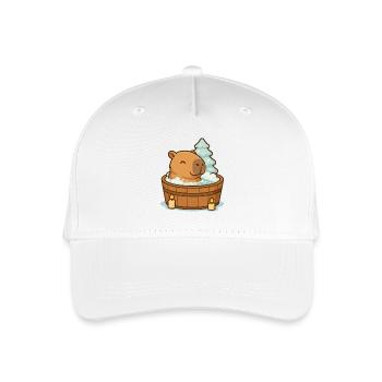 ✨ Wellness Capybara – Cozy Weihnachtszeit - Kinder Bio Basecap - Weiß - Vorne