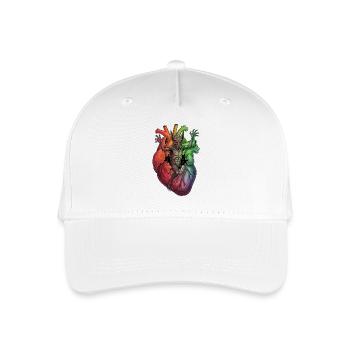 Heart Monster in Rainbow Storm - Organic Kids’ Baseball Cap - white - Front