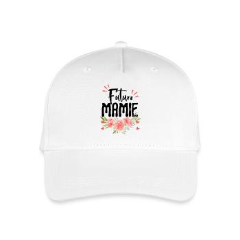Future granny – Flowery pregnancy announcement - Organic Kids’ Baseball Cap - white - Front