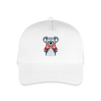 Winterkoala mit roten Handschuhen - Kinder Bio Basecap - Weiß - Vorne
