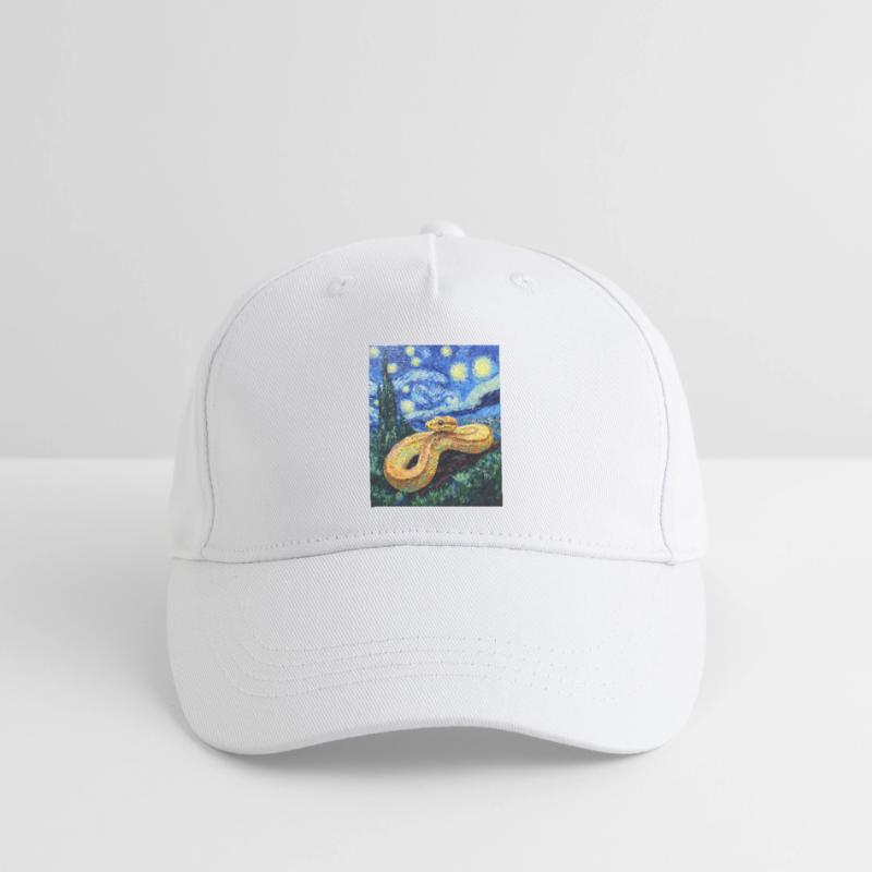 Serpent Python Style Van Gogh Nuit étoilée Casquette de baseball bio Enfant