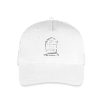 Last Impression First Priority - Halloween - Organic Kids’ Baseball Cap - white - Front