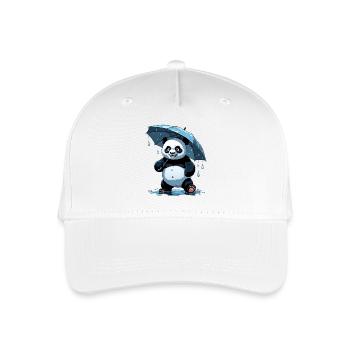 Panda Under Umbrella - Organic Kids’ Baseball Cap - white - Front