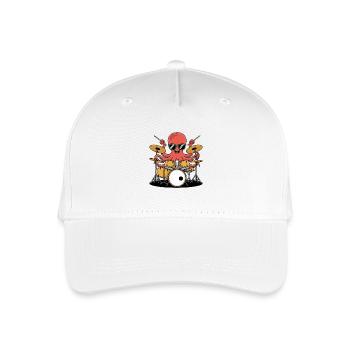 Schlagzeuger Oktopus Band Groove - Kinder Bio Basecap - Weiß - Vorne