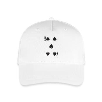 Playing Cards Silhouettes Pattern 5 Spades - Organic Kids’ Baseball Cap - white - Front