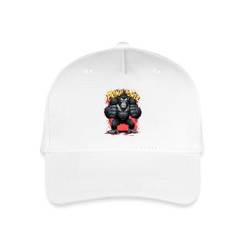 Primal Power Gorila Druck - Kinder Bio Basecap - Weiß - Vorne