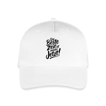 The best time is always live now Carpe Diem - Organic Kids’ Baseball Cap - white - Front
