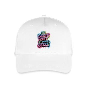 The best time is always live now Carpe Diem - Organic Kids’ Baseball Cap - white - Front