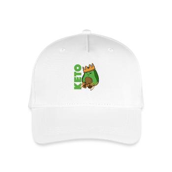 Keto King – Low Carb & High Fat Lifestyle Design - Organic Kids’ Baseball Cap - white - Front