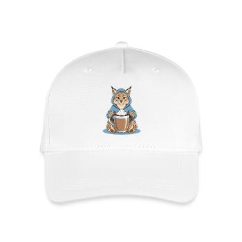 Luchs mit Heissem Getränk - Kinder Bio Basecap - Weiß - Vorne