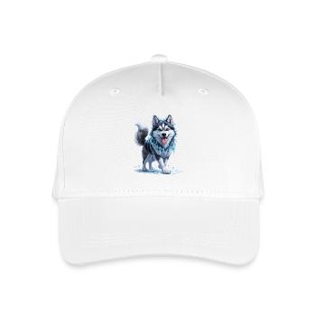 Husky de glace avec collier en cristal de glace - Casquette de baseball bio Enfant - blanc - Devant