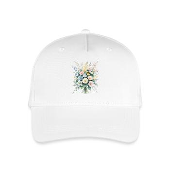 Pastellblumenstrauß Aquarell Bouquet - Kinder Bio Basecap - Weiß - Vorne