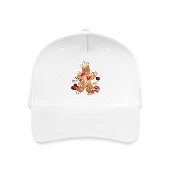 Lebkuchenmann mit goldener Krone – Lebkuchen König - Kinder Bio Basecap - Weiß - Vorne