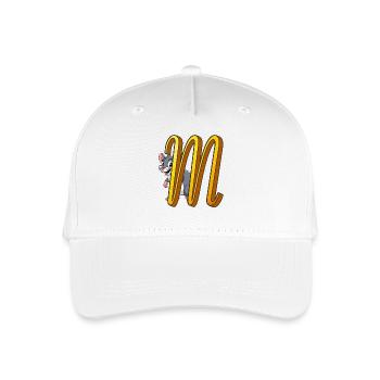 BUCHSTABE M - Kinder Bio Basecap - Weiß - Vorne