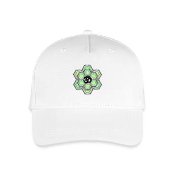 Om Symbol Aum Hexagon Mandala Yoga Meditation - Kinder Bio Basecap - Weiß - Vorne