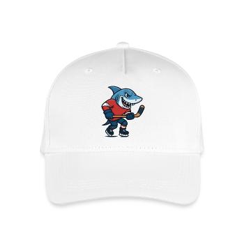 Haie Hockeyheld im Trikot - Kinder Bio Basecap - Weiß - Vorne