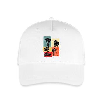 Photographers Equipment Silhouettes Collage - Organic Kids’ Baseball Cap - white - Front
