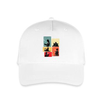 Reading silhouettes in color block design - Organic Kids’ Baseball Cap - white - Front
