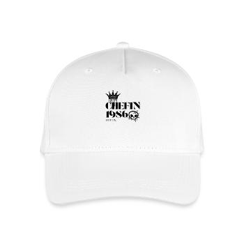 Chefin Edition 1986 – Lustiger Spruch - Kinder Bio Basecap - Weiß - Vorne