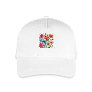 Lebendige Blumenpracht - Kinder Bio Basecap - Weiß - Vorne