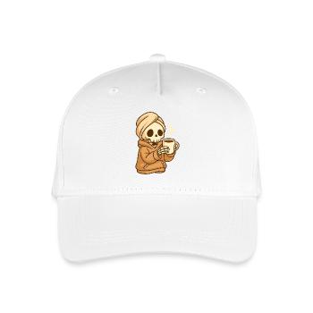 Squelette de café douillet – Ambiance bien-être - Casquette de baseball bio Enfant - blanc - Devant