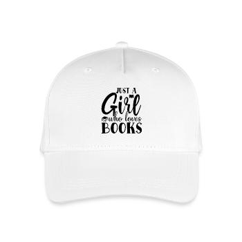Just a girl who loves books - Kinder Bio Basecap - Weiß - Vorne